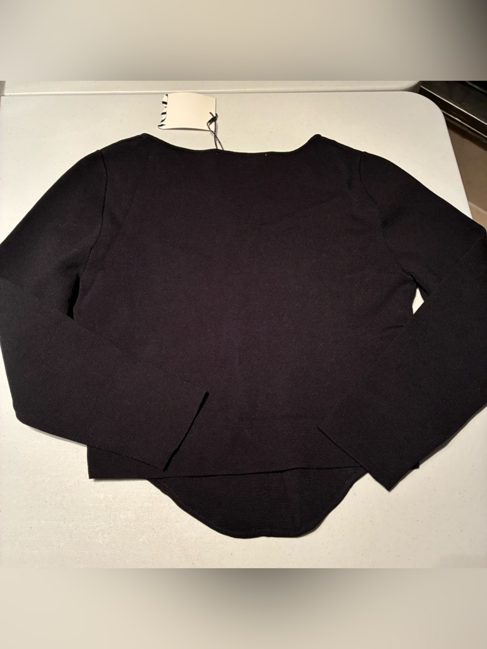 NWT Zara Cropped Corset Inspired Knit Top in Black Size Small - Picture 8 of 8